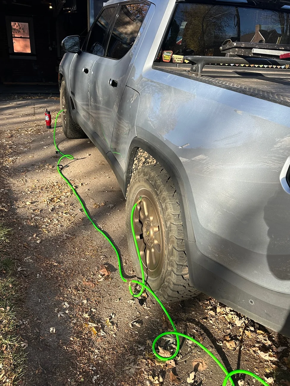 Rivian R1T R1S Eureka! A way to air your tires back up after going off road if you don’t have an on board compressor. IMG_5303