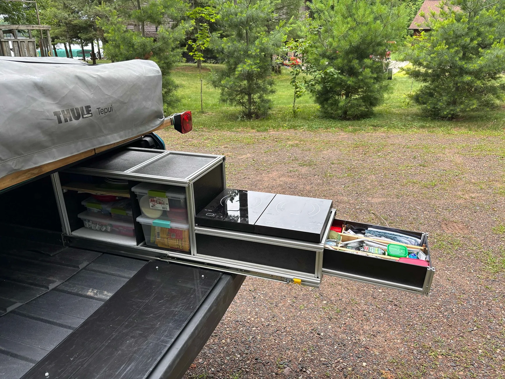 Rivian R1T R1S Slide-out Camp Kitchen for R1T Bed - Plans / Instructions (DIY) kit 2
