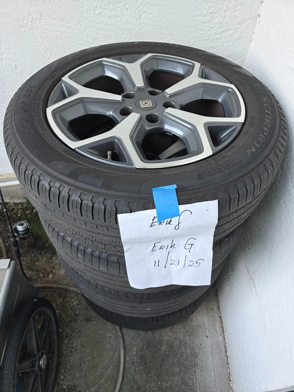 Rivian R1T R1S 4 x 21" wheels with garbage tires $500 20251121_161226