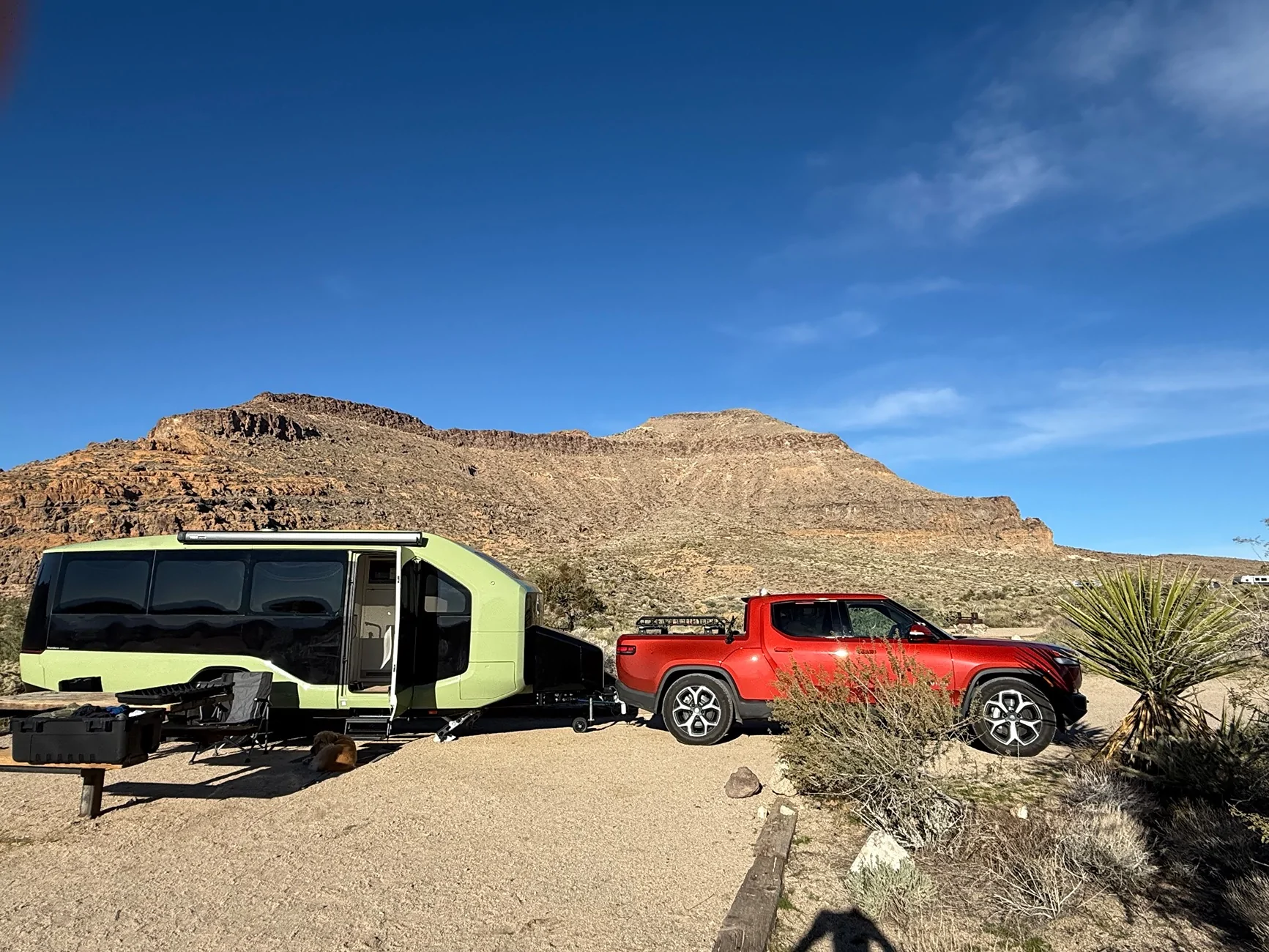 Rivian R1T R1S Pebble Flow Electric RV Trailer - My First Journey Towing With R1T IMG_3339