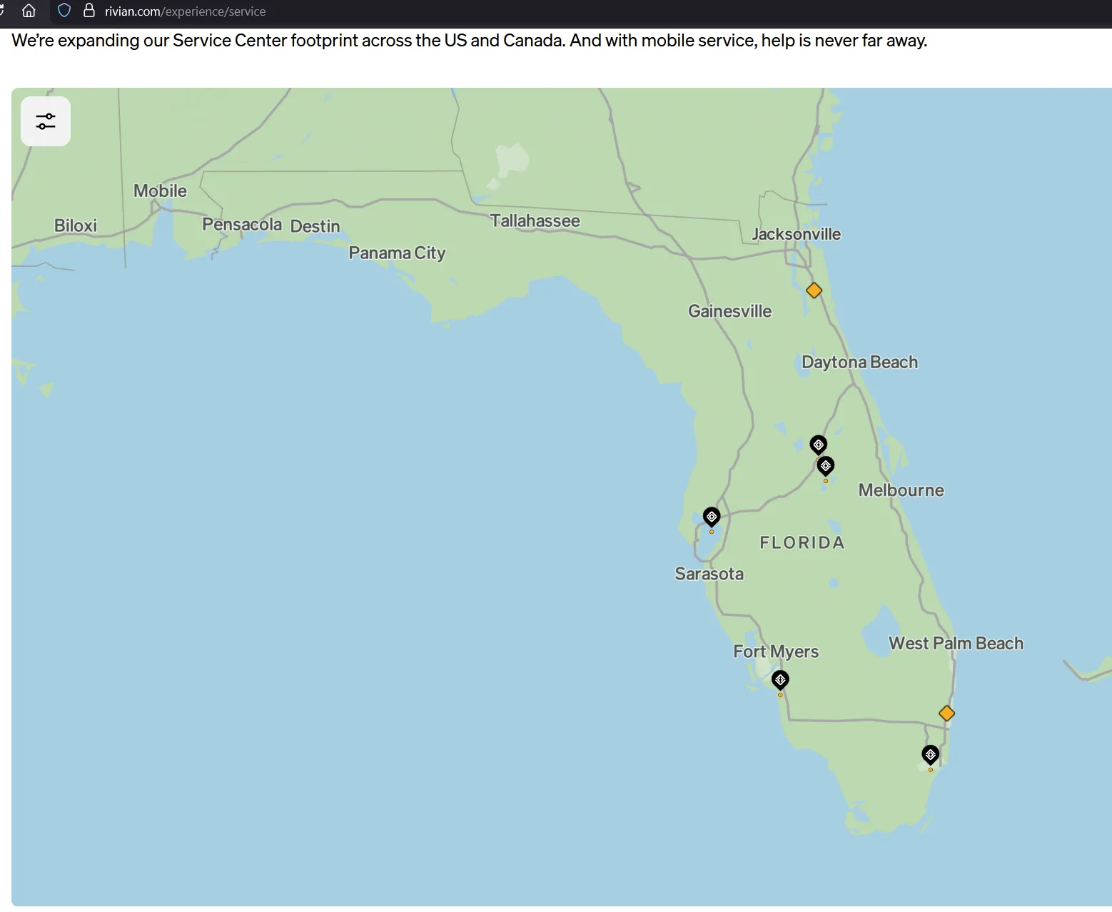 Rivian R1T R1S Jacksonville FL area Service Center coming 1765387413146-ls
