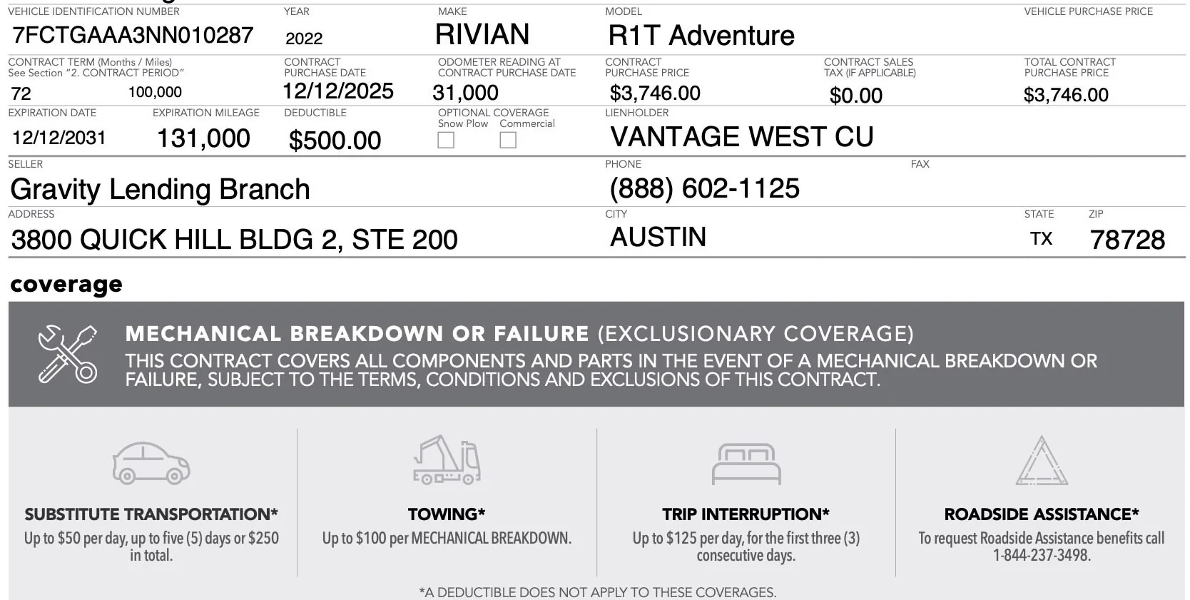 Rivian R1T R1S An unexpected new extended service option I was offered today 1765563652509-ey