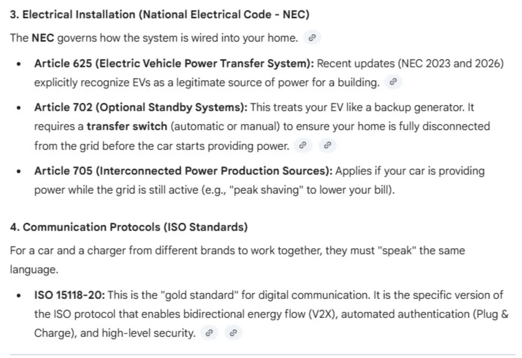 Rivian R1T R1S R2 has bidirectional V2L / V2H (vehicle-to-home) specification article 2025-12-17 V2H V2X codes and standards - Google Gemini