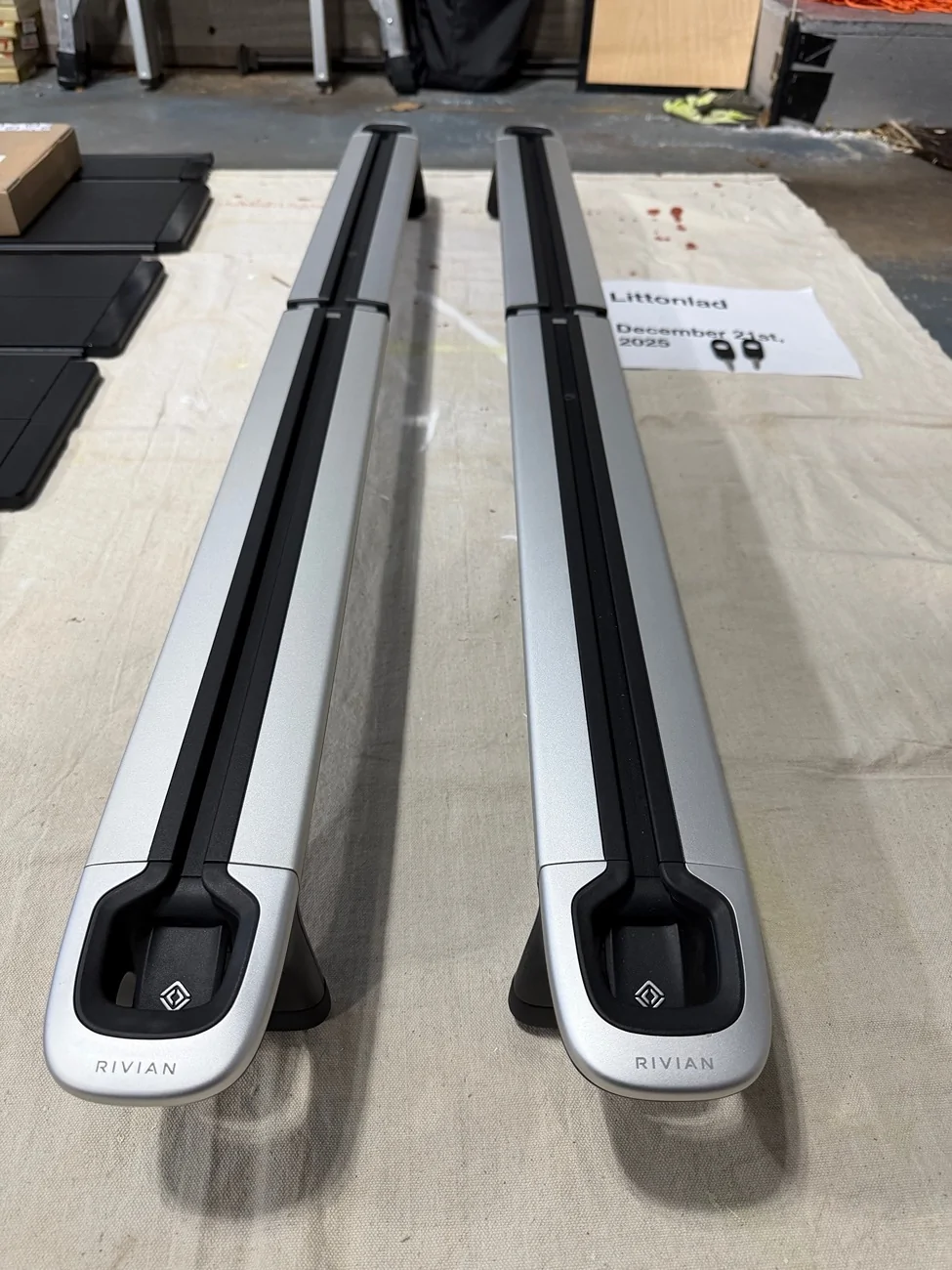 Rivian R1T R1S SOLD Two OEM Bright cargo bars IMG_8974