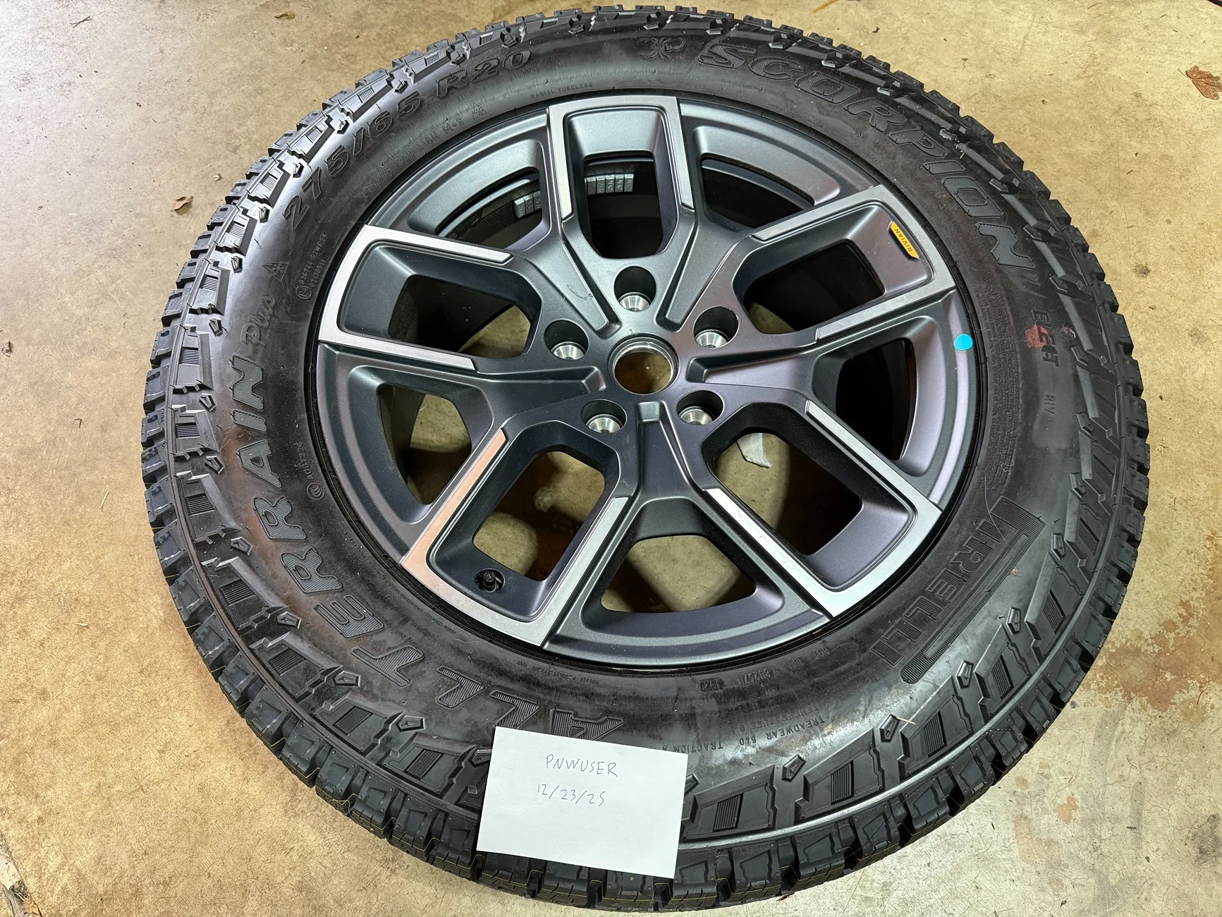 Rivian R1T R1S One 20" new sport bright all terrain wheel and tire IMG_1649