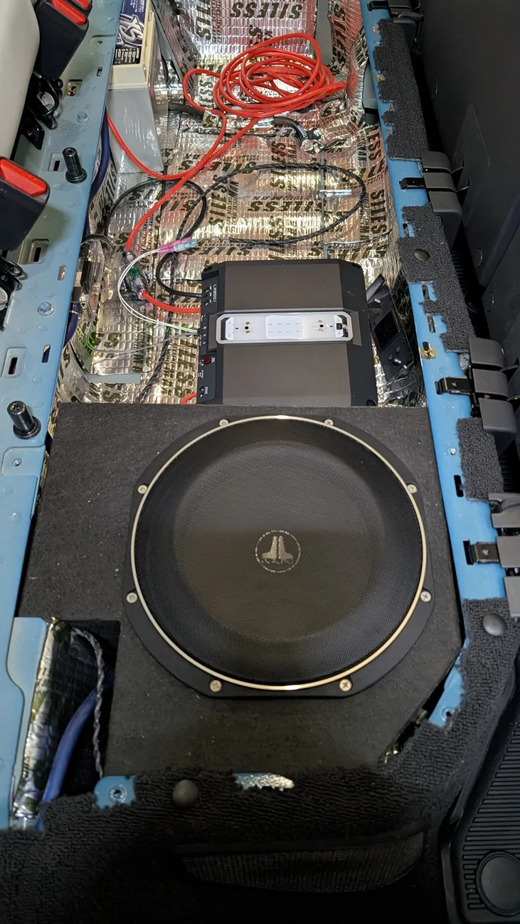 Rivian R1T R1S SoonishEV sub box BUT with 10" 10TW1 and extra 12v Battery install pics!! PXL_20260104_221611830