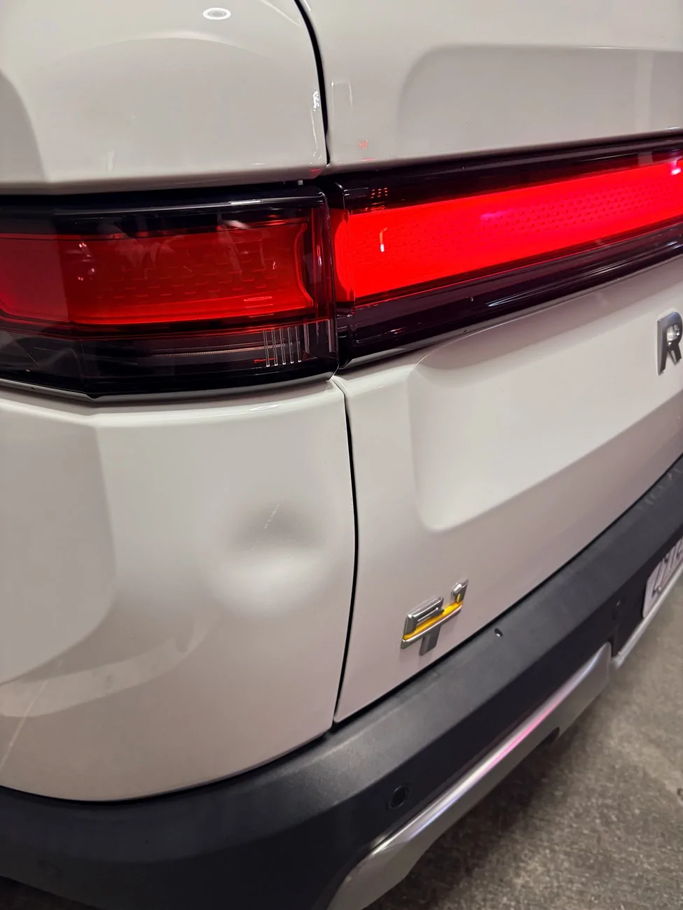 Rivian R1T R1S Dent and Ding Repair on the Rounded Corner? Rivian_vs_Golfball - 1