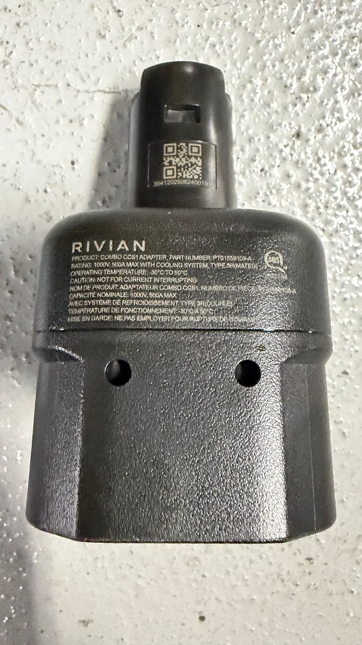 Rivian R1T R1S Level 3 Charging 2025-2026 for Rivian R1S May Require a $300 "Accessory" Rivian Ccmbo Adaptor