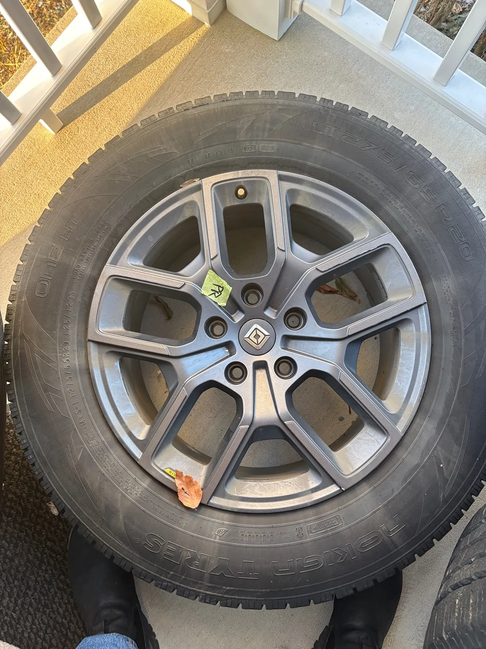Rivian R1T R1S Powder coated dodge 2363 wheels, sensors, rings and Nokian One HT 275/65/20 with 60% tread IMG_0726
