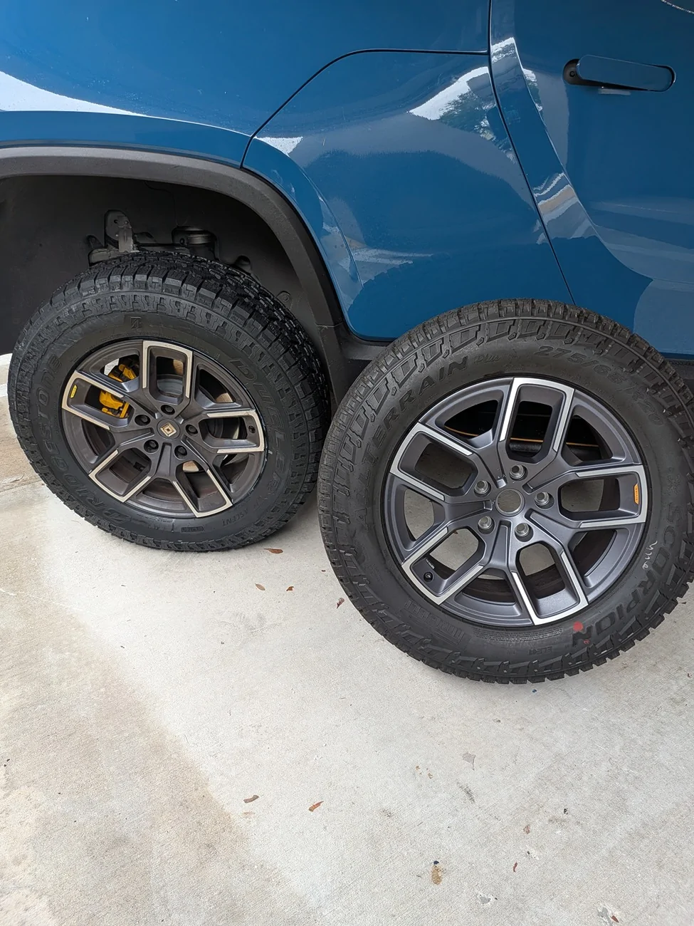 Rivian R1T R1S Tire question: What could have caused this? PXL_20260122_171517219