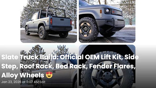 Rivian R1T R1S SLATE EV Truck Debuts! Convertible From Pickup to SUV. Starting Price Under $20K With Federal Incentive slatetruckbuild Rivian R1T R1S SLATE EV Truck Debuts! Convertible From Pickup to SUV. Starting Price Under $20K With Federal Incentive slatetruckbuild