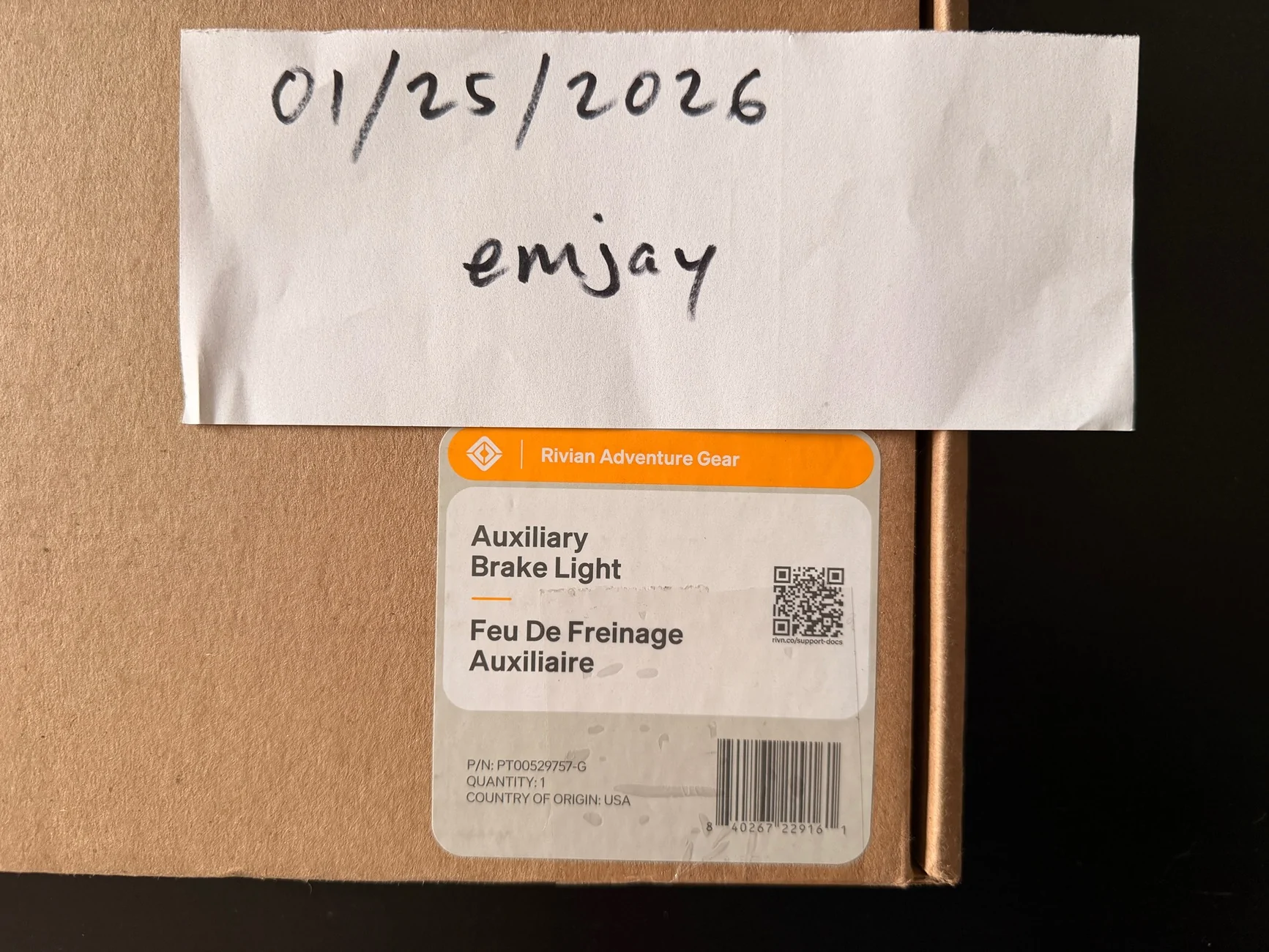 Rivian R1T R1S $200 - Rivian Auxiliary Brake Light IMG_0299