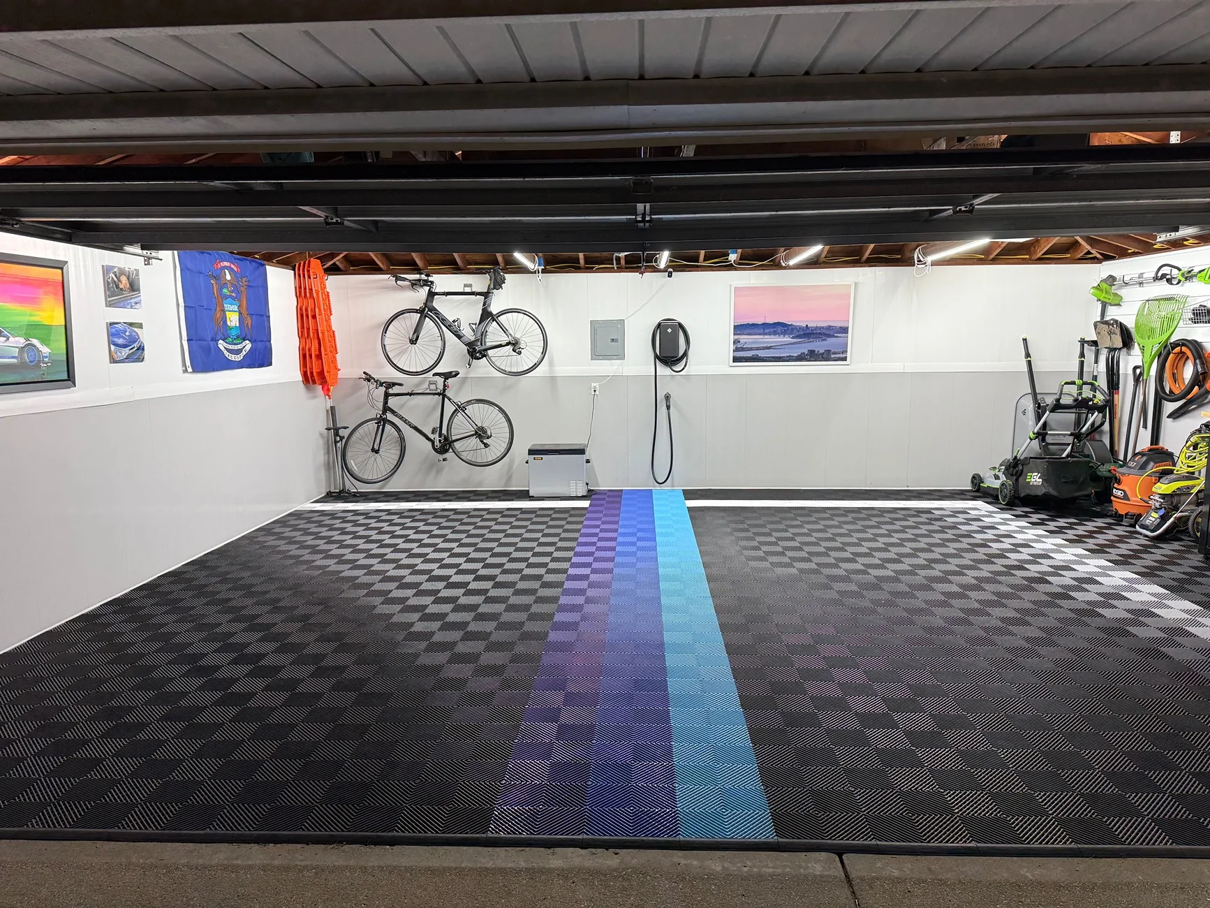 Rivian R1T R1S Anyone using garage tiles under their heavy Rivian? center