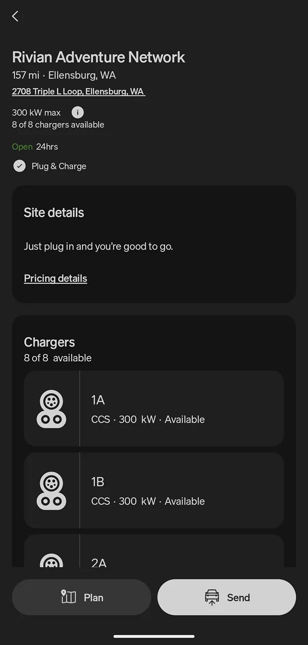 Rivian R1T R1S RAN Rivian Charging Stations Locations Map via Google Maps 54507