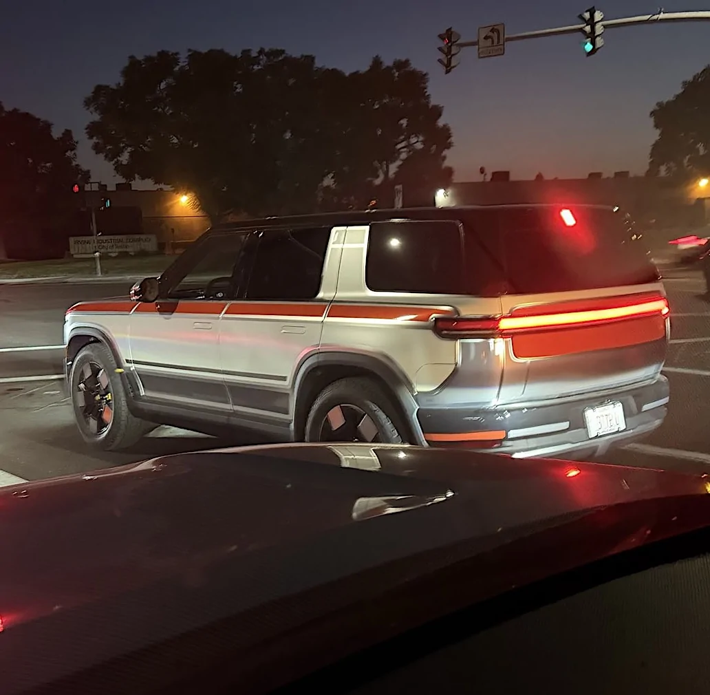 Rivian R1T R1S R2 spotted with new stripes and vinyl graphics design (2/2/26) R2 spotted with graphics decals in new sighting 4 copy
