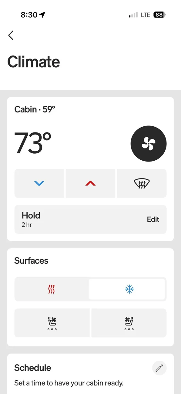 Rivian R1T R1S Climate pre-conditioning from the app 1770305530720-g9
