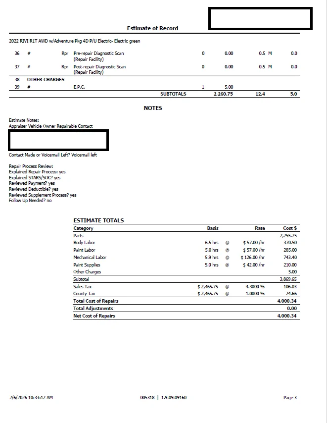 Rivian R1T R1S What do we think a new tailgate costs? Screenshot 2026-02-06 114703