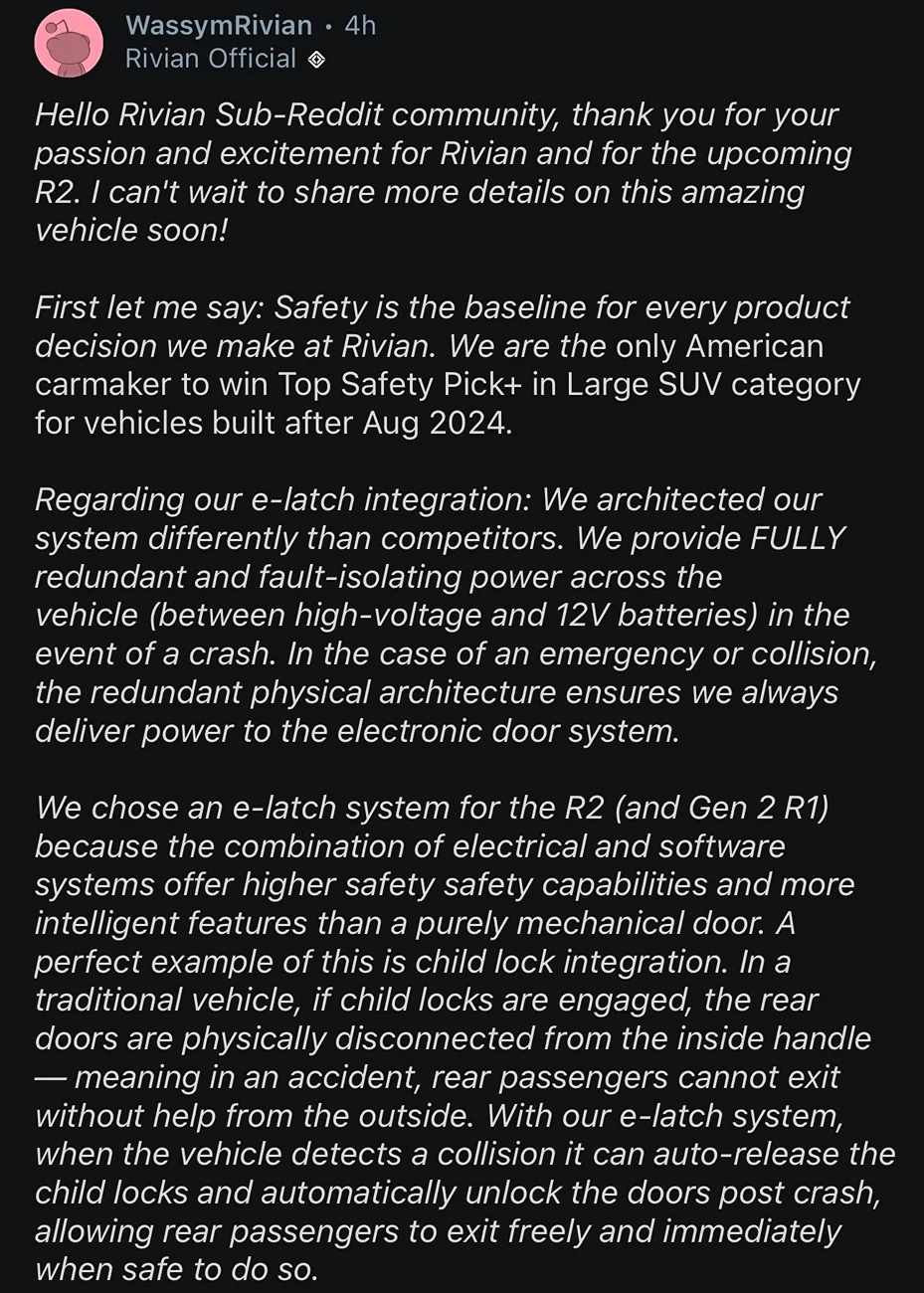 Rivian R1T R1S R2 emergency door opening sanity check IMG_4691