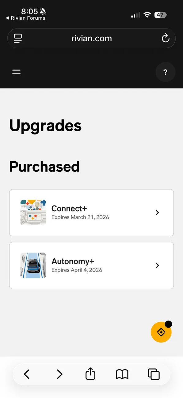 Rivian R1T R1S $2500 Autonomy+ one time purchase now an option on Rivian configurator IMG_0544