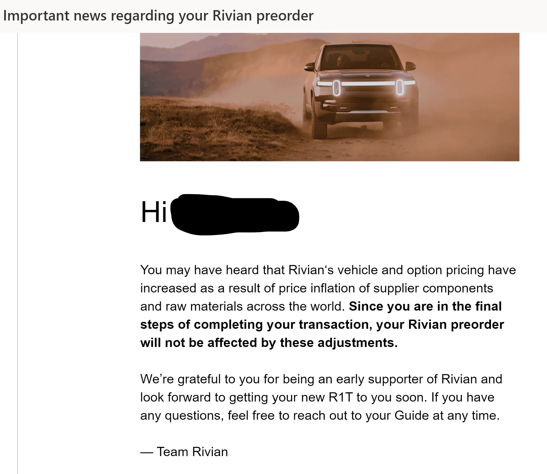 Rivian R1T R1S It Is happening!!!! My R1T delivery in 4-6 weeks! Screenshot 2022-03-01 143337