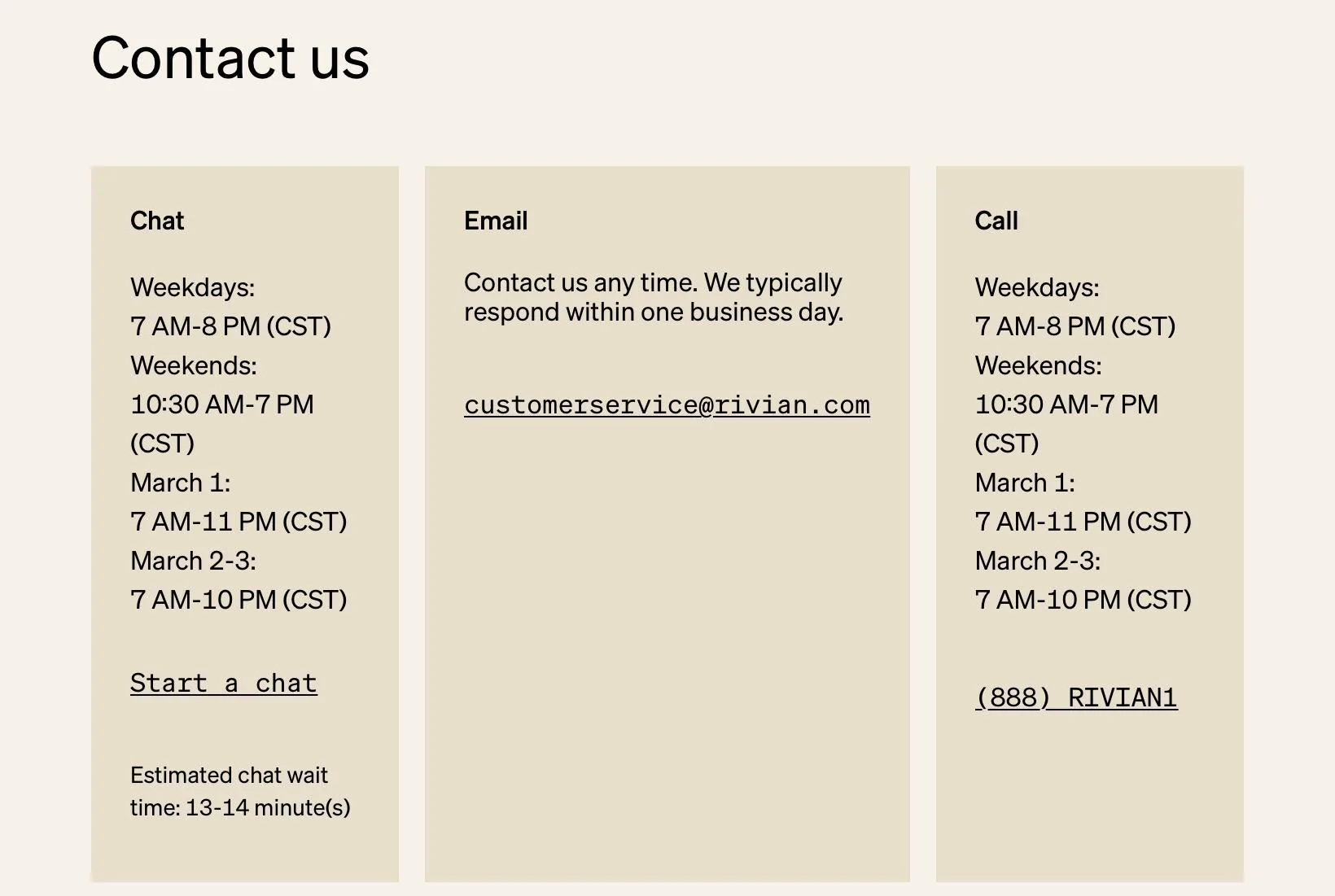 Rivian R1T R1S Why Customer Service Hours Extended on March 1-3? 7305E381-2E25-4CEB-B5E6-7C92CA1D0DB2