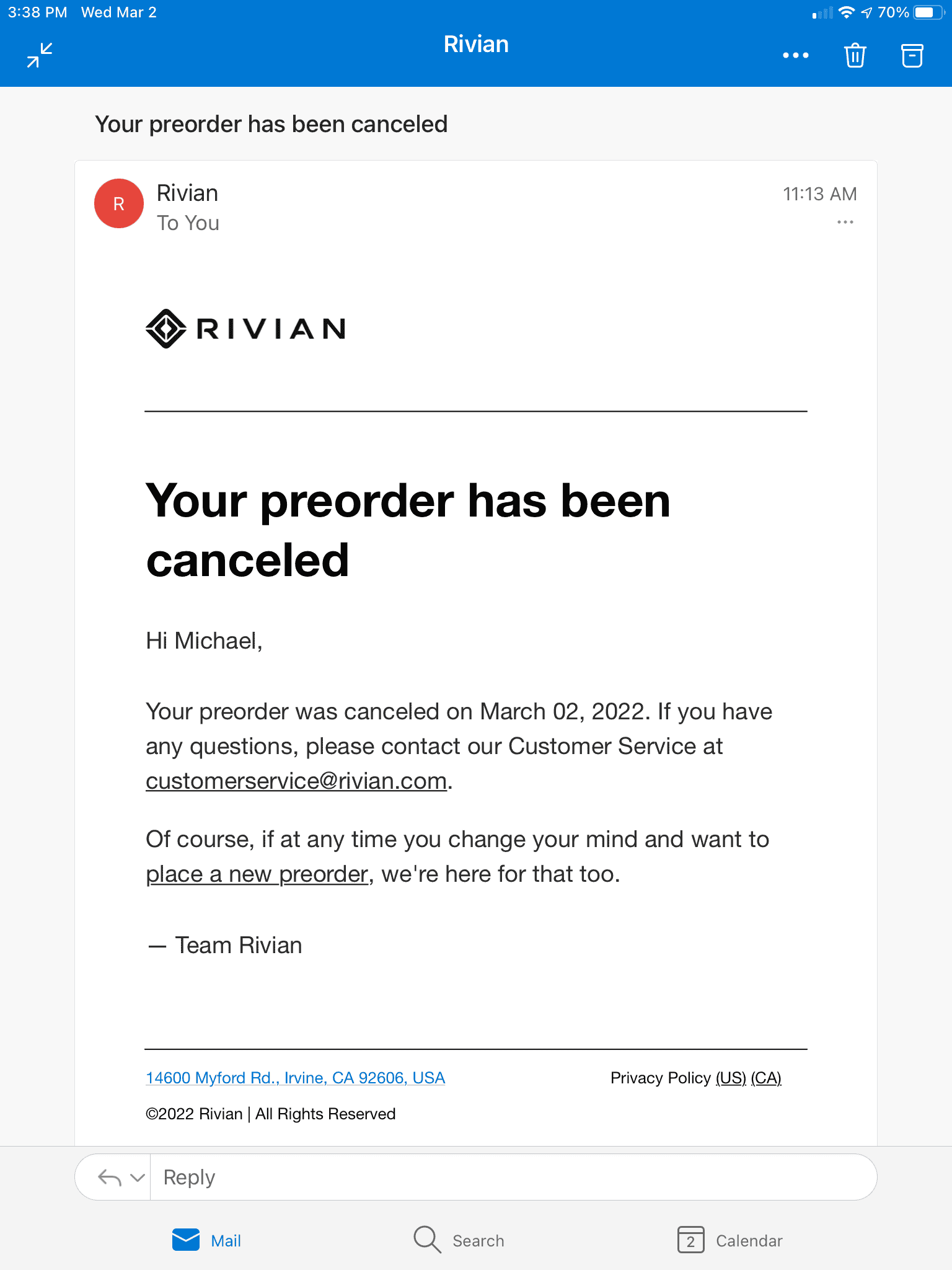 Rivian R1T R1S Rivian: we’re out. 896AF925-A141-46C2-A647-3C26481CF2A7
