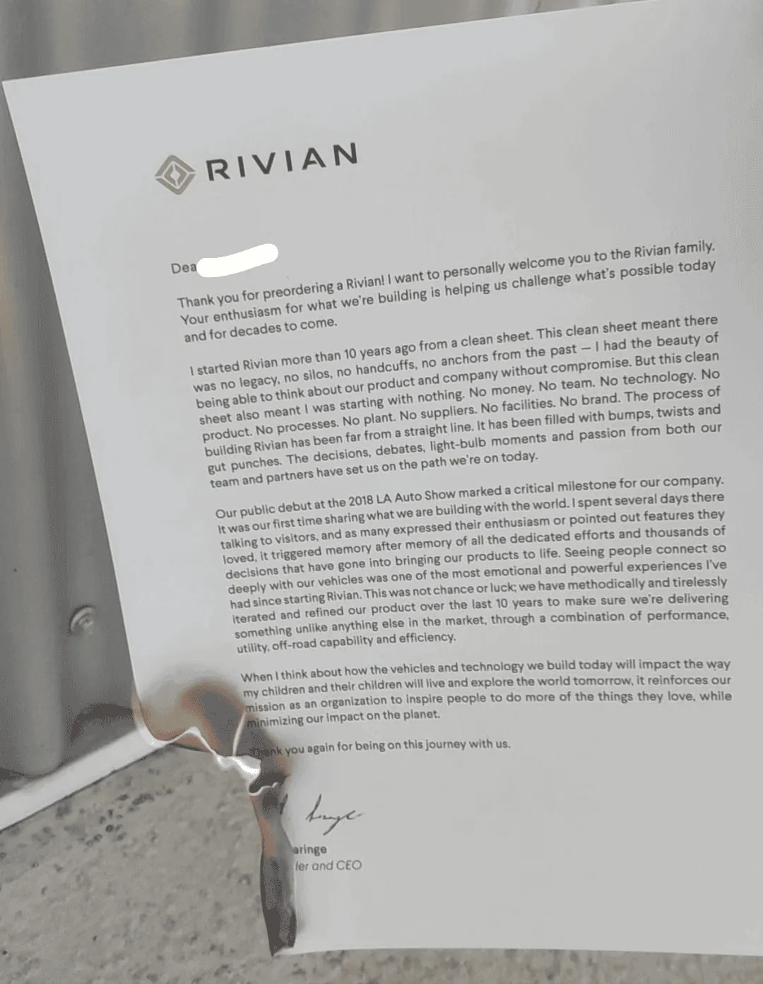 Rivian R1T R1S Open Letter to RJ imag