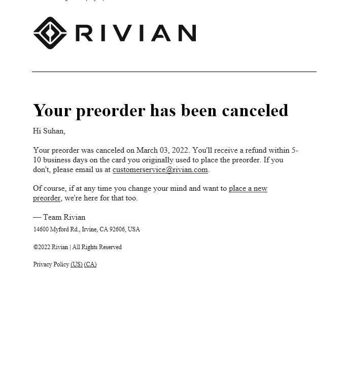 Rivian R1T R1S Canadian delivery timeframe Screenshot 2022-03-02 190854