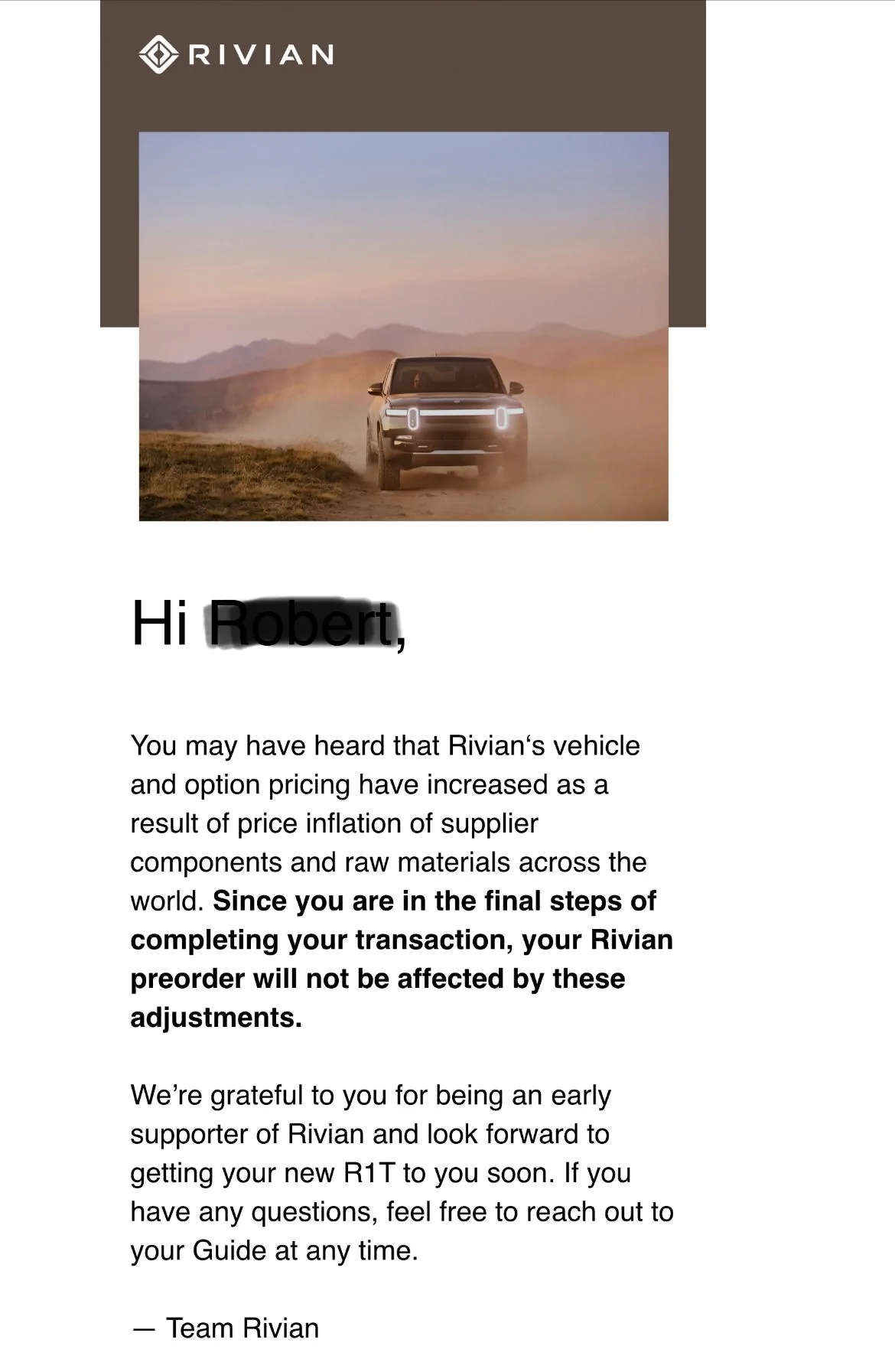Rivian R1T R1S Any "March-April" delivery people contacted? 7CF498B9-FD53-478E-A9EF-32CBC0D170E1