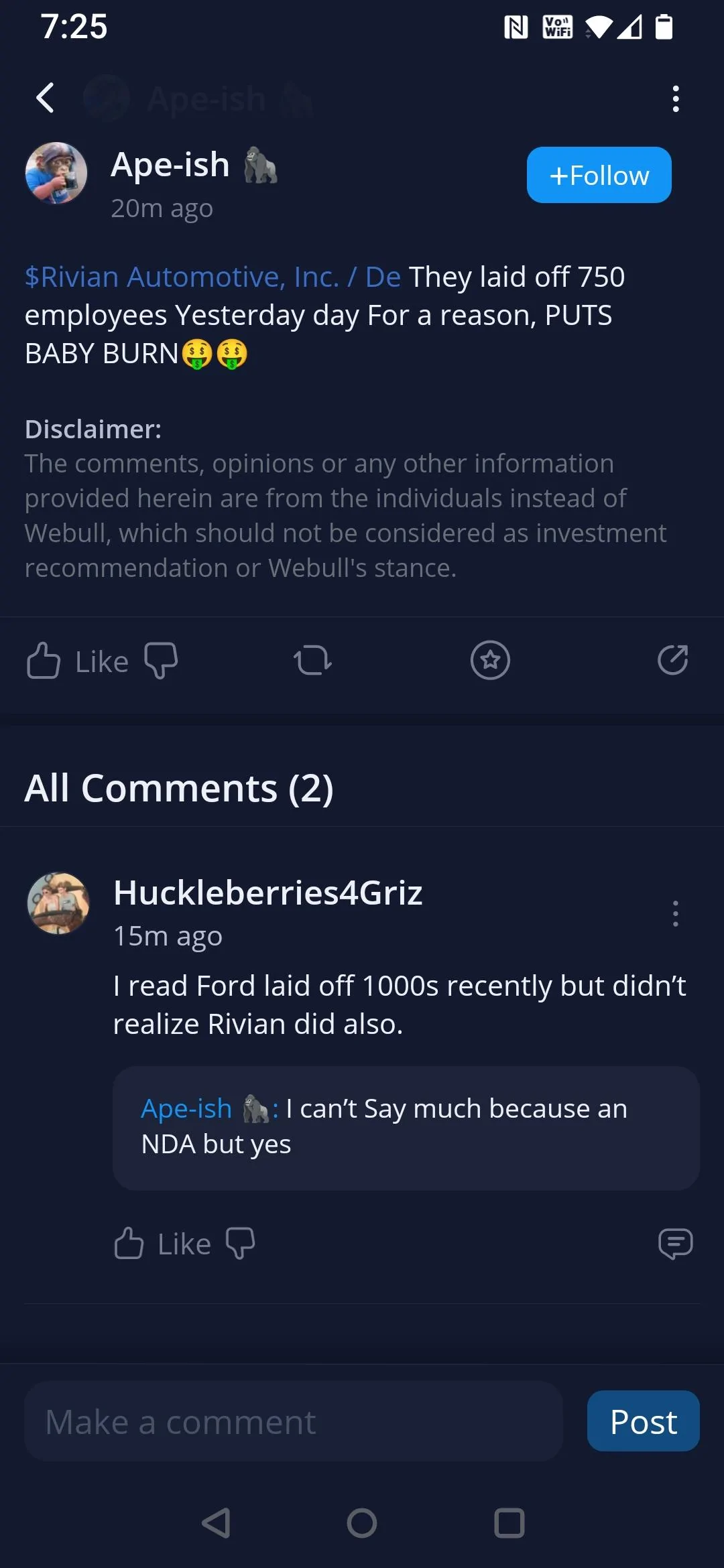 Rivian R1T R1S Rivian laying off employees? Screenshot_20220303-072525