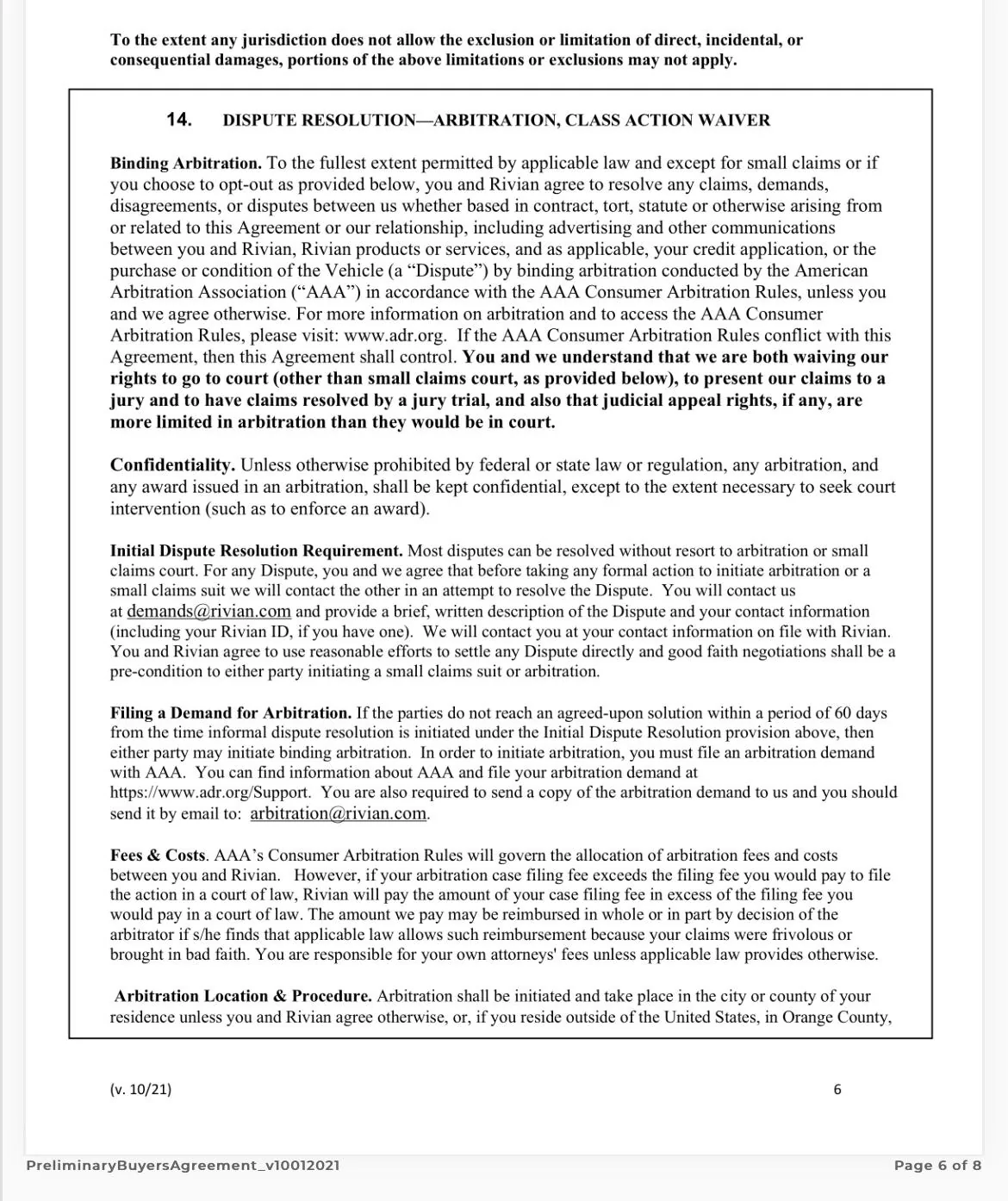 Rivian R1T R1S Preliminary price contract 827D0AA8-A51E-4B03-8CFE-0150B61A282B