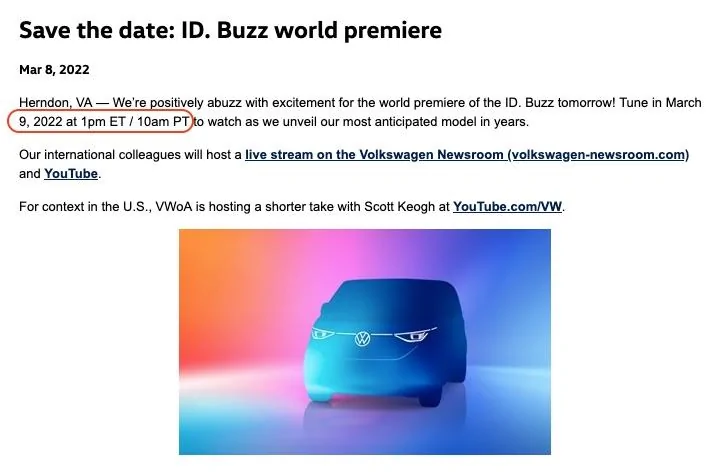 Rivian R1T R1S VW will reveal ID.Buzz - March 9th VW-Buzz