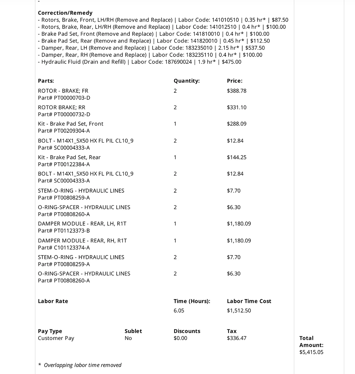 Rivian R1T R1S Brake Systems Replacement Costs - Is this normal? Brake Replacement Costs February 2026