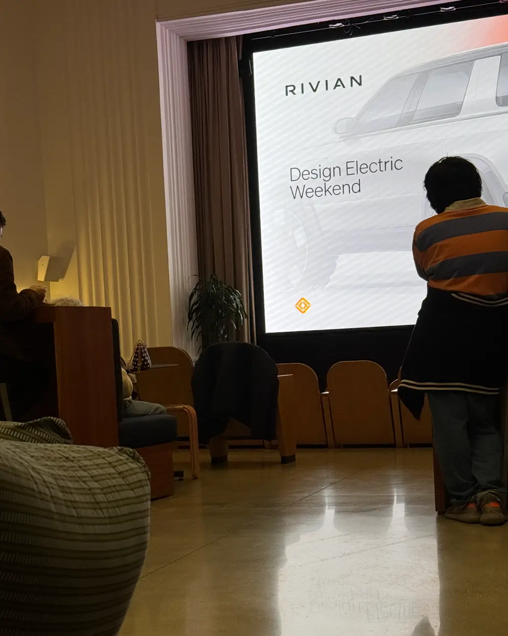 Rivian R1T R1S R2 clay design buck display at Rivian's Laguna South Coast Theater Space Screenshot 2026-02-21 at 08.46.50
