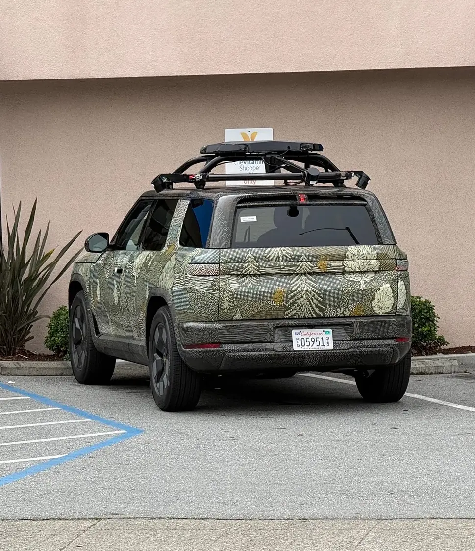 Rivian R1T R1S R2 prototype in the wild with roof rack (2/26/26 @ Redwood City) rivian-r2-roof-rack 1