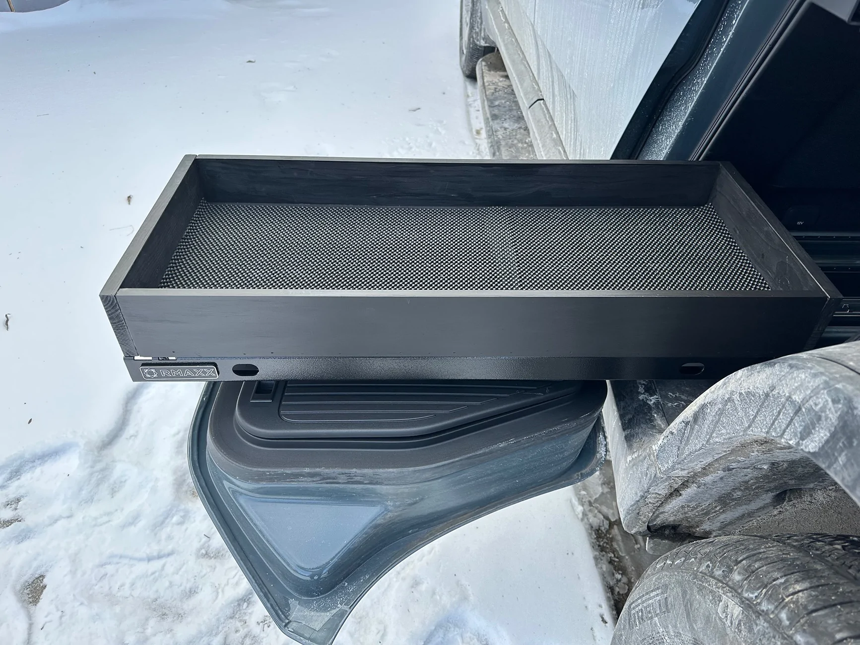 Rivian R1T R1S FS - RMAXX gear tunnel sleds w/custom boxes $600 IMG_7032