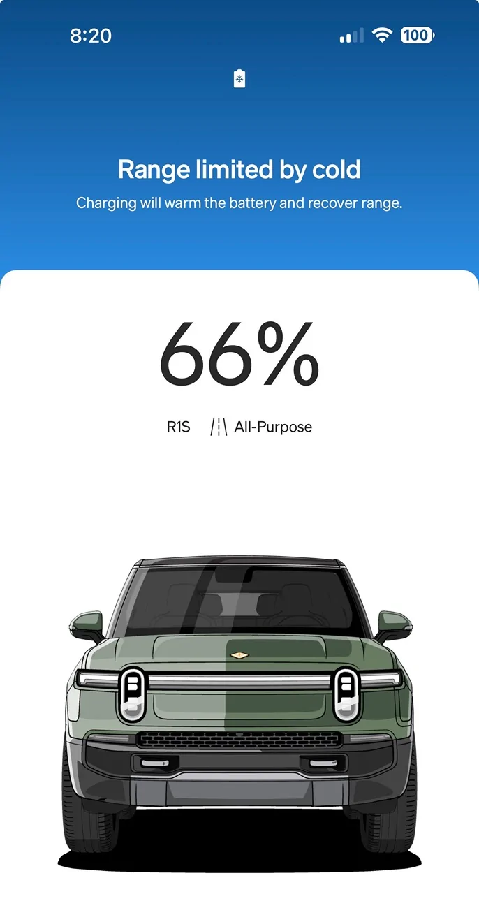 Rivian R1T R1S Cold weather improvements - update 2026.03.0 and app version 3.9 IMG_2026