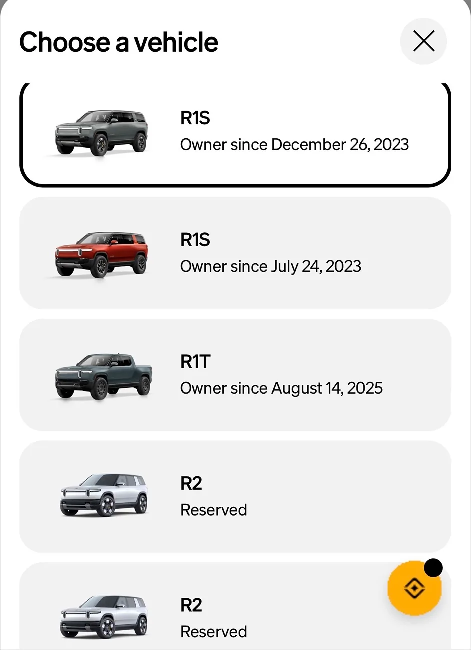 Rivian R1T R1S "Owner Since" date info now displayed in Rivian Account 3/2026 IMG_1662