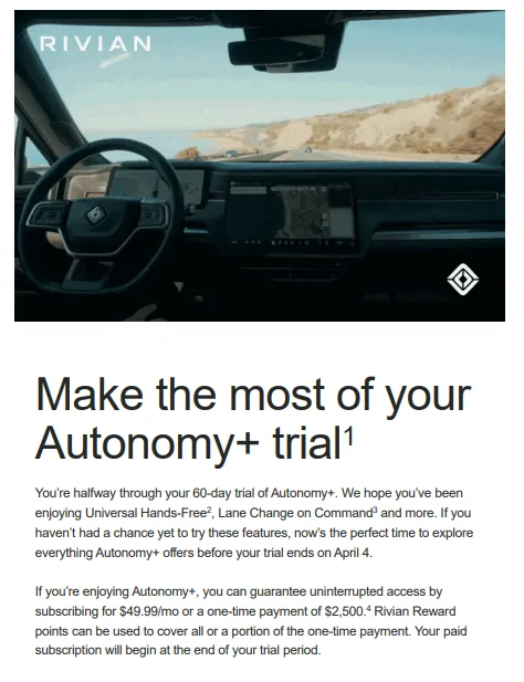 Rivian R1T R1S Autonomy+ Poll: Will you be buying / subscribing to it? 1772804930780-af