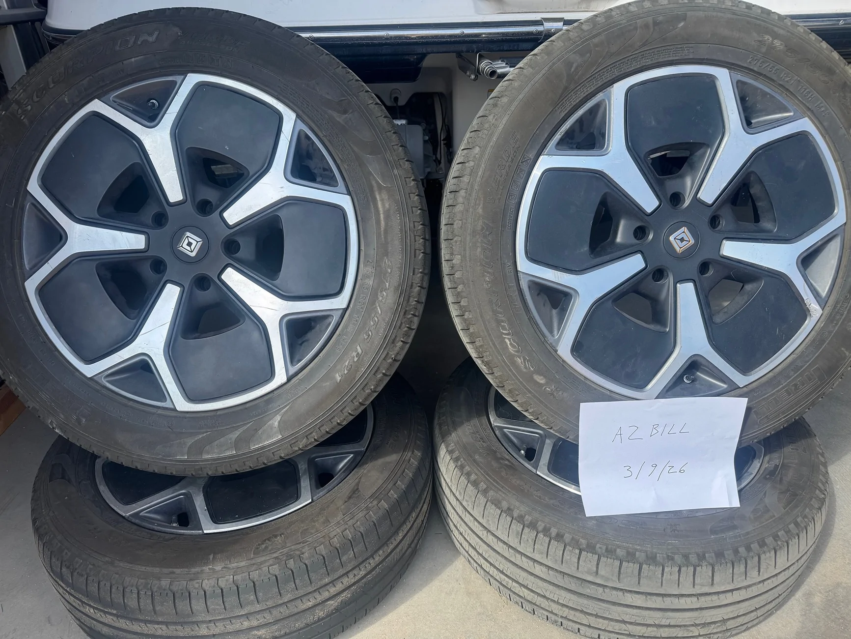 Rivian R1T R1S Four 21" Road Wheels with TPMS and Aero Covers, $100 for the set wheels