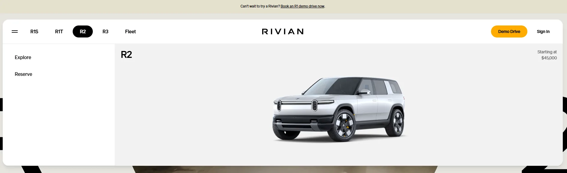 Rivian R1T R1S Starting from $45K Wording Removed from R2 Website 👀 1773242162541-2y