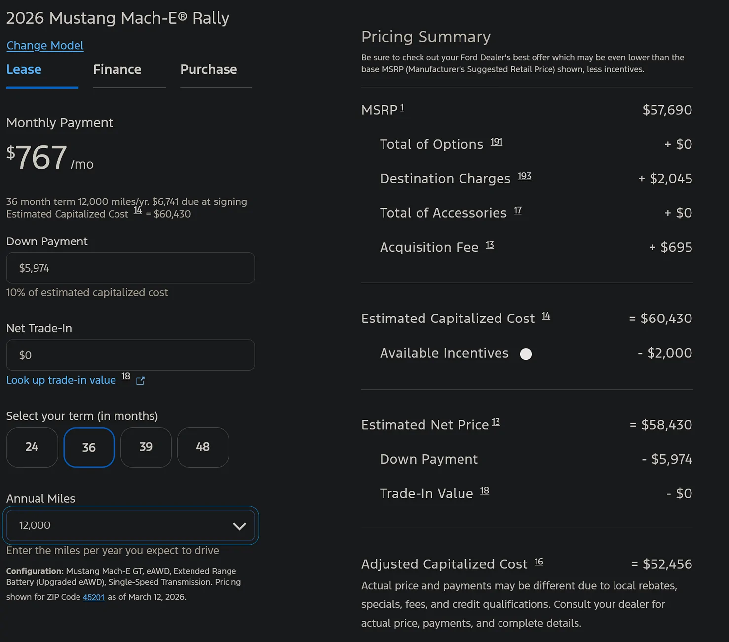 Rivian R1T R1S Planning to lease R2. Assuming 65k out the door price, what will a lease look like? 1773358640591-40