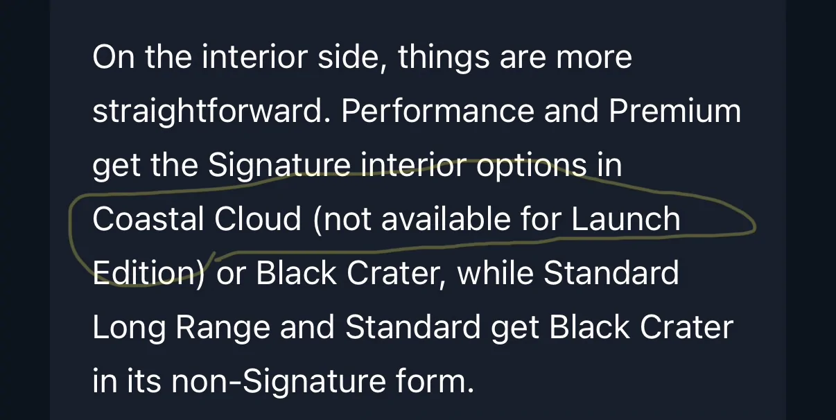 Rivian R1T R1S Coastal Cloud Interior Not Available with R2 Launch Edition IMG_1799
