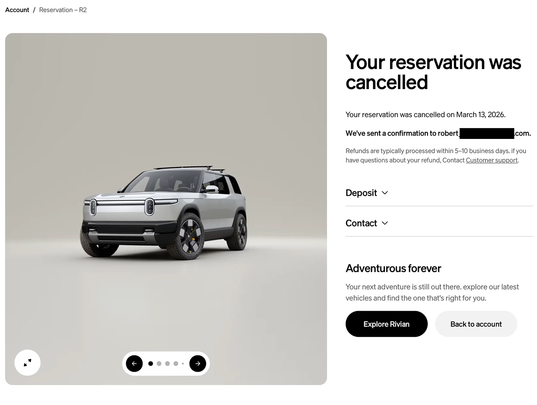 Rivian R1T R1S Estimated time to order R2 - what's your estimated date? Screenshot 2026-03-13 at 10.03.30