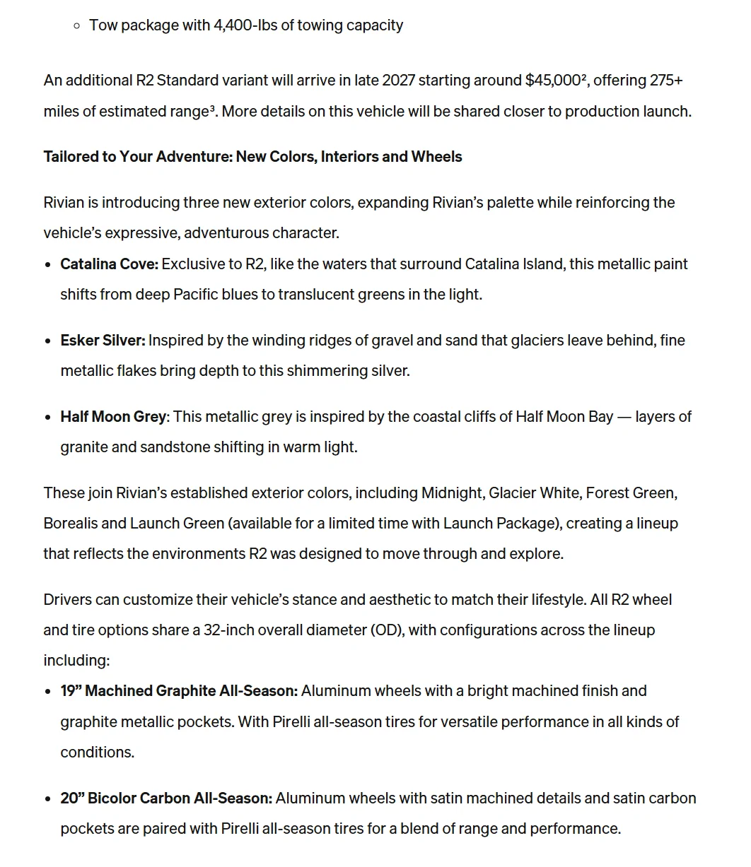Rivian R1T R1S 2027 R2 Reveal! Specs, Pricing, Range, Dimensions, Wallpapers, Colors, Interiors newsroom_r2_4