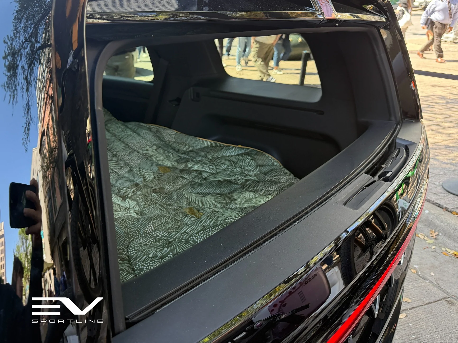Rivian R1T R1S Live from Rivian Roadshow - R2 in Borealis & First Look at Sleeping Mattress w/ Fold Down Rear Seats + V2L Adapter IMG_9464 W