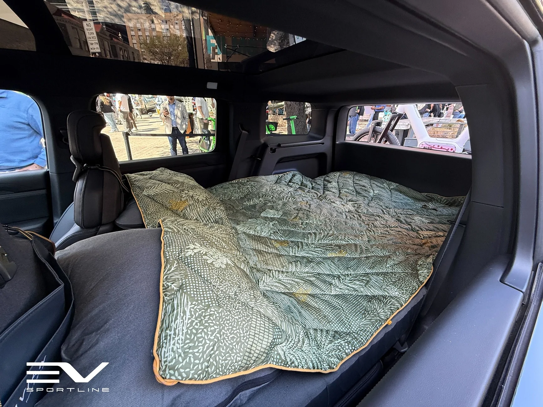 Rivian R1T R1S Live from Rivian Roadshow - R2 in Borealis & First Look at Sleeping Mattress w/ Fold Down Rear Seats + V2L Adapter IMG_9459W