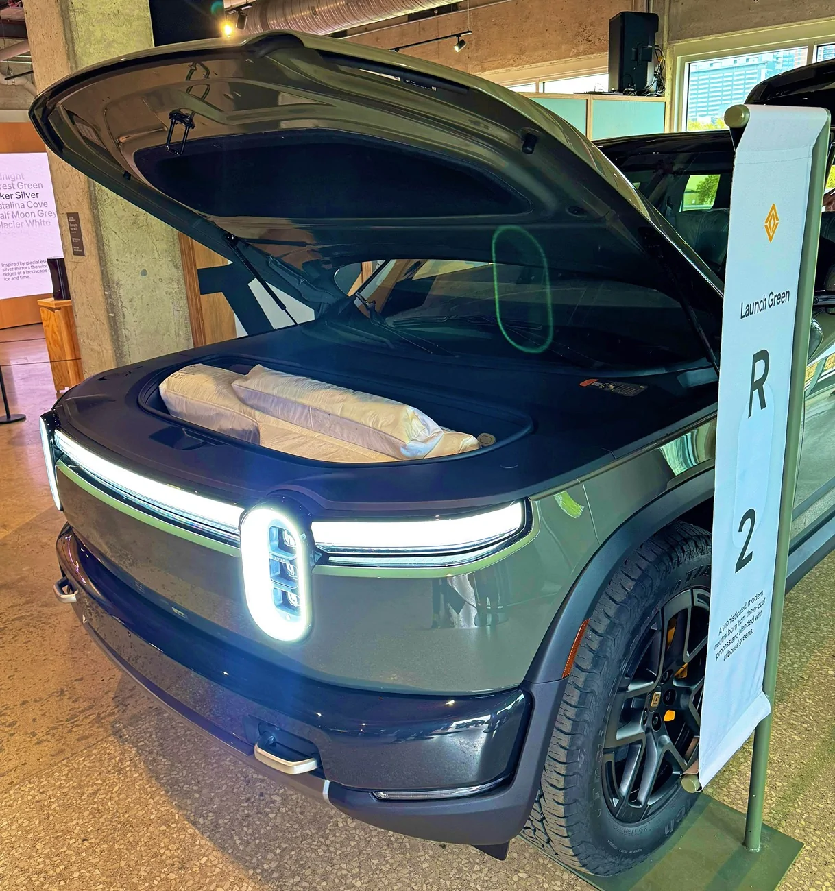 golfbag r2 frunk rivian.webp