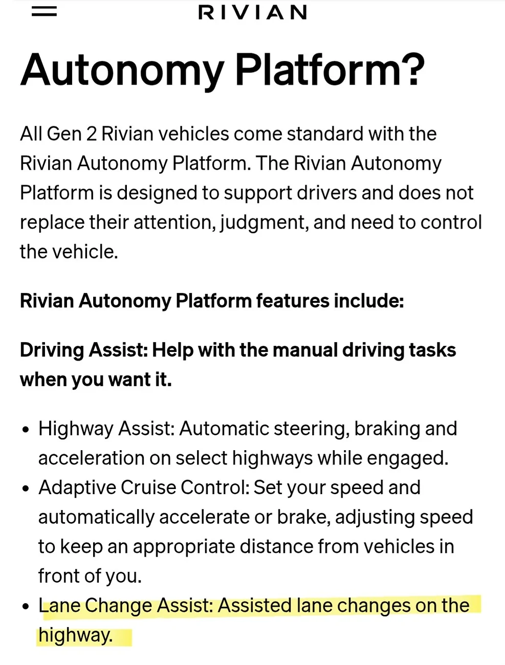 Rivian R1T R1S Are we losing Driver+ auto steer? Screenshot_20260320_232027_Edg