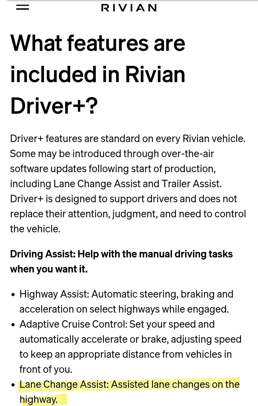 Rivian R1T R1S Are we losing Driver+ auto steer? Screenshot_20260320_232053_Edg